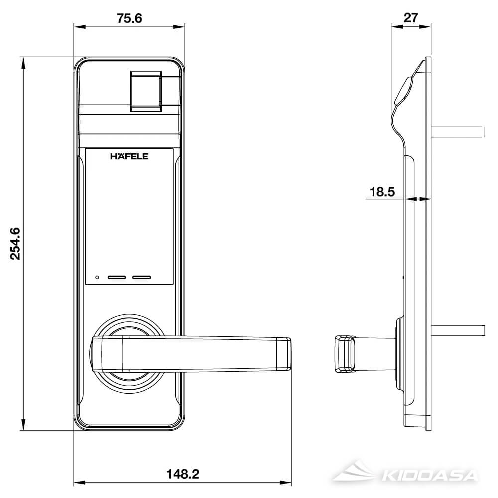 Khóa cửa điện tử Hafele EL7700-TCS 912.05.718 - Thân khóa nhỏ - Ảnh 4