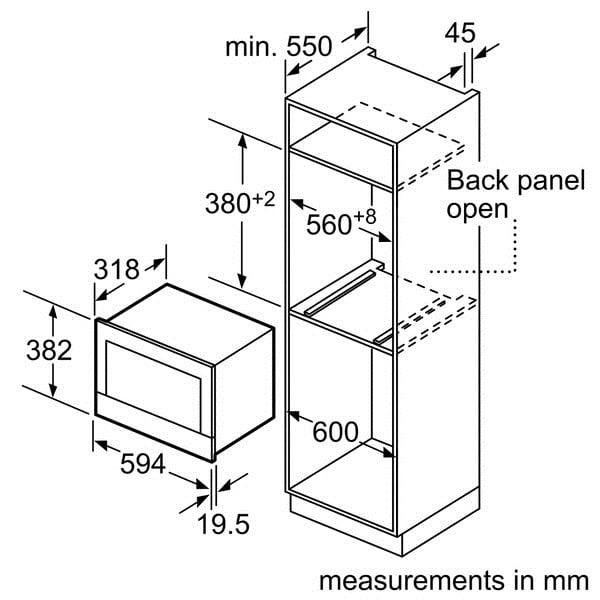 Bản vẽ kỹ thuật Lò vi sóng Bosch BFL634GS1