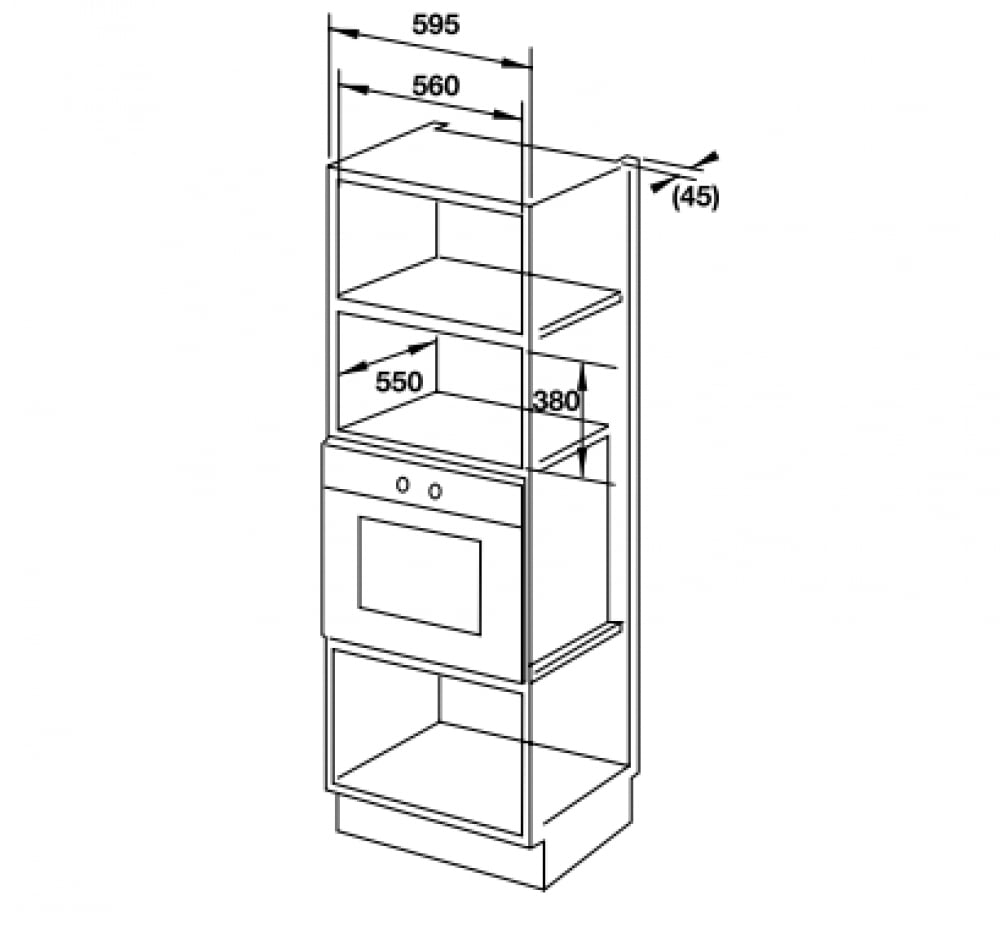 Bản vẽ kỹ thuật Lò vi sóng Hafele HM-B38C (538.31.130)