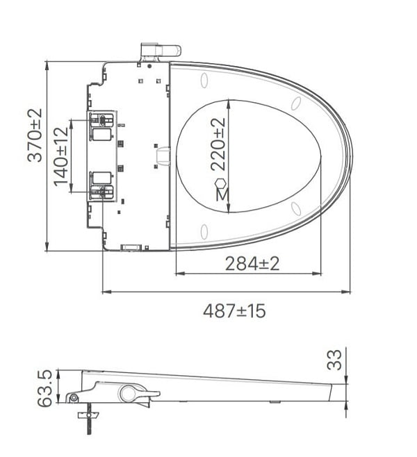 Bản vẽ kỹ thuật nắp rửa lạnh INAX CW-S32VN