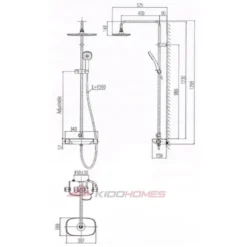 Bản vẽ kỹ thuật của sen cây INAX BFV-619T