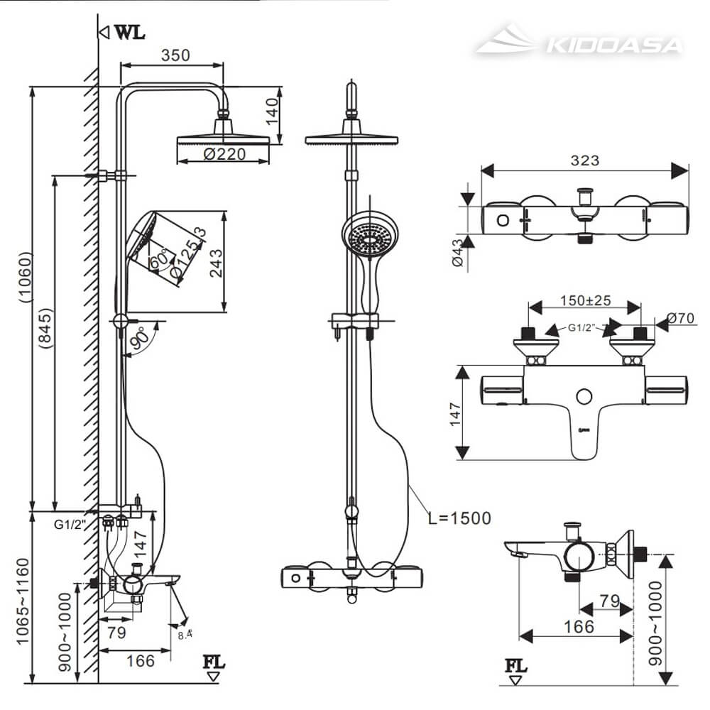 Sen cây tắm nhiệt độ Inax BFV-3415T - Ảnh 2