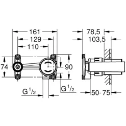 Thân âm vòi lavabo hai lỗ GROHE 23429000 - Ảnh 2