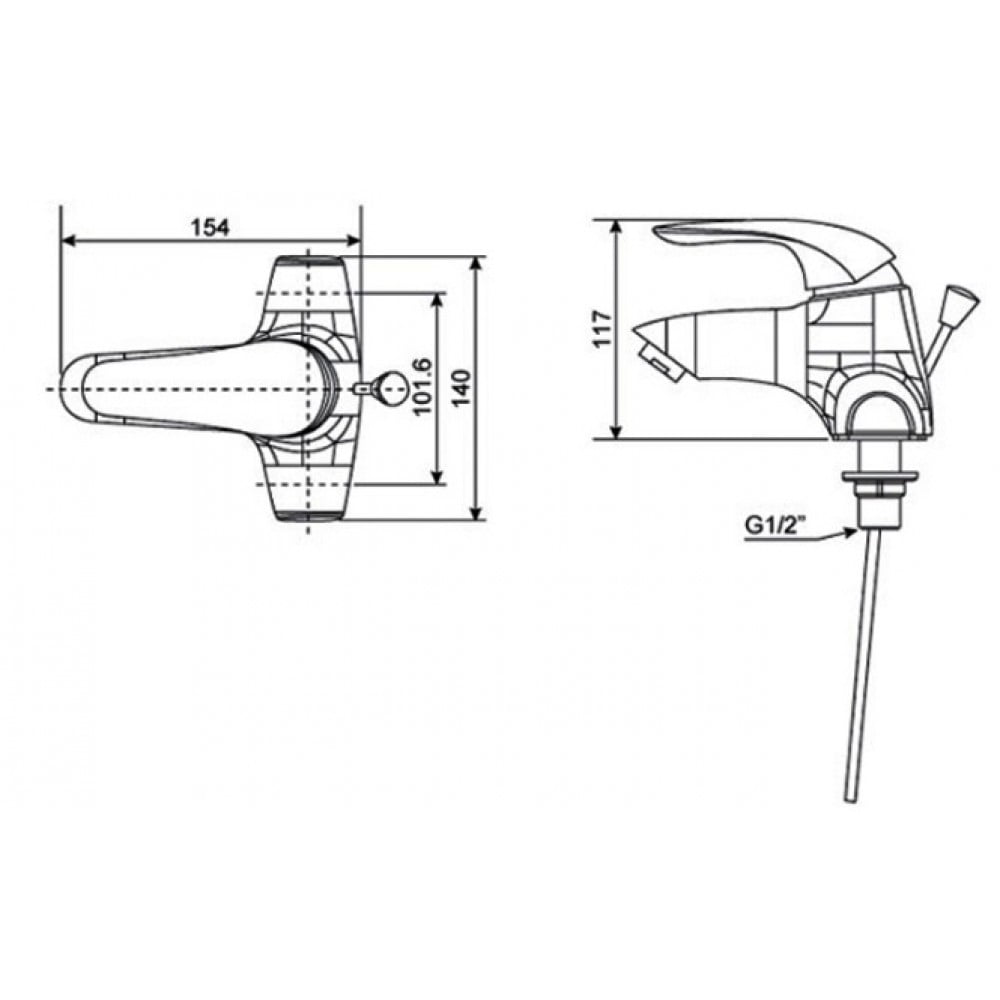 Bản vẽ kỹ thuật vòi chậu rửa mặt American Standard WF-1502