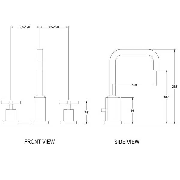 Bản vẽ kỹ thuật vòi chậu rửa mặt American Standard WF-5102