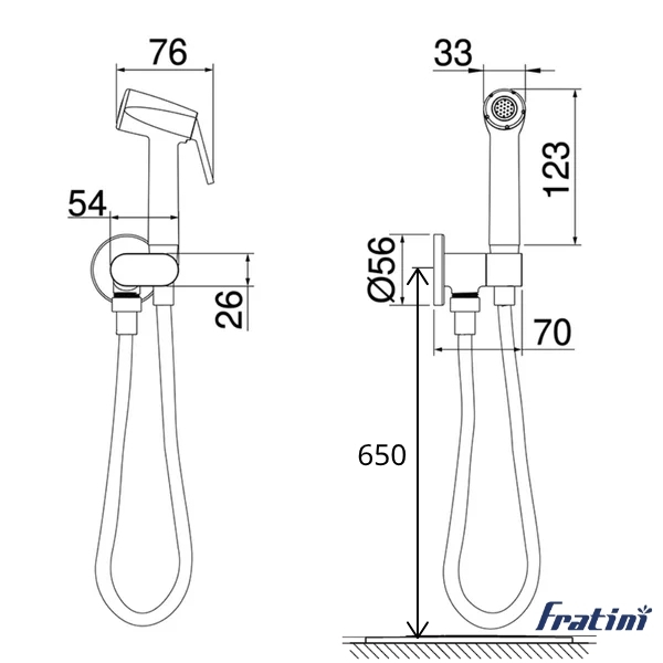 Vòi xịt khóa cài Fratini Milano Black Model 39040532BK