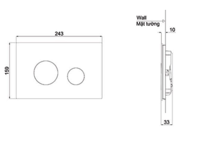 NẮP ĐẬY NÚT NHẤN XẢ TOTO MB174P#SS - Ảnh 2