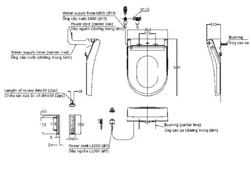 Nắp Rửa Điện Tử TOTO TCF34570GAA#NW1