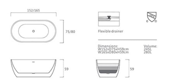 Bản vẽ thiết kế bồn tắm EUROKING EU-6024 Black