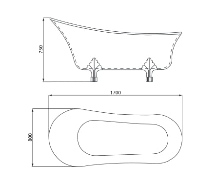 Bản vẽ thiết kế bồn tắm Nofer NR-23