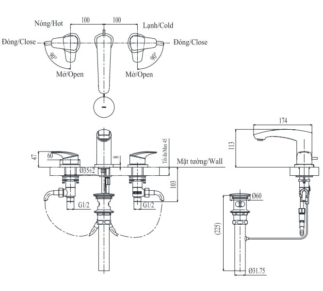 Vòi Chậu Rửa Mặt Nóng Lạnh TOTO TLG09201B - Ảnh 2
