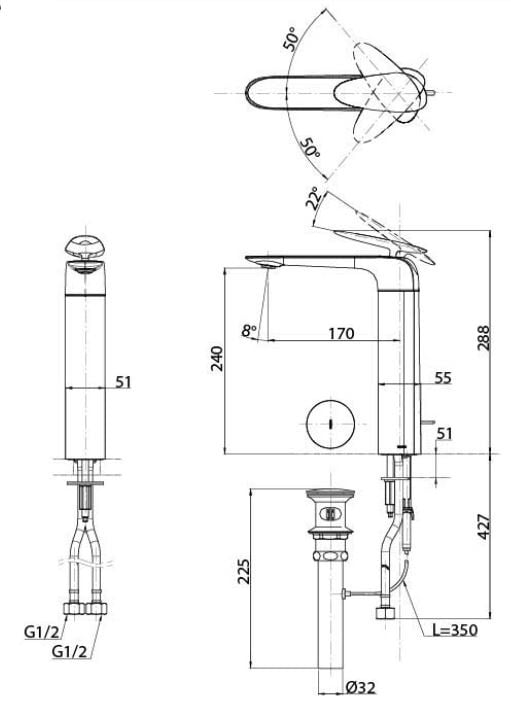 Vòi chậu gật gù TOTO TLP03301A1 nóng lạnh - Ảnh 2