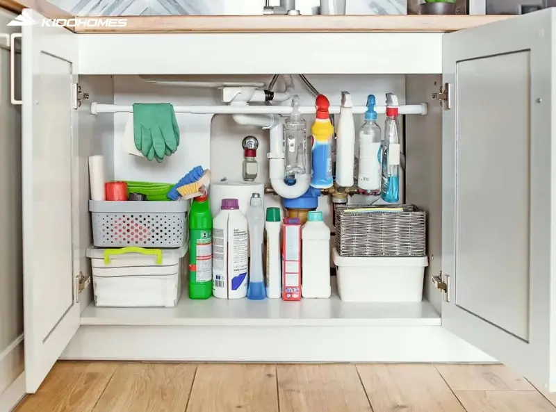 Khai thác hợp lý không gian dưới bồn rửa