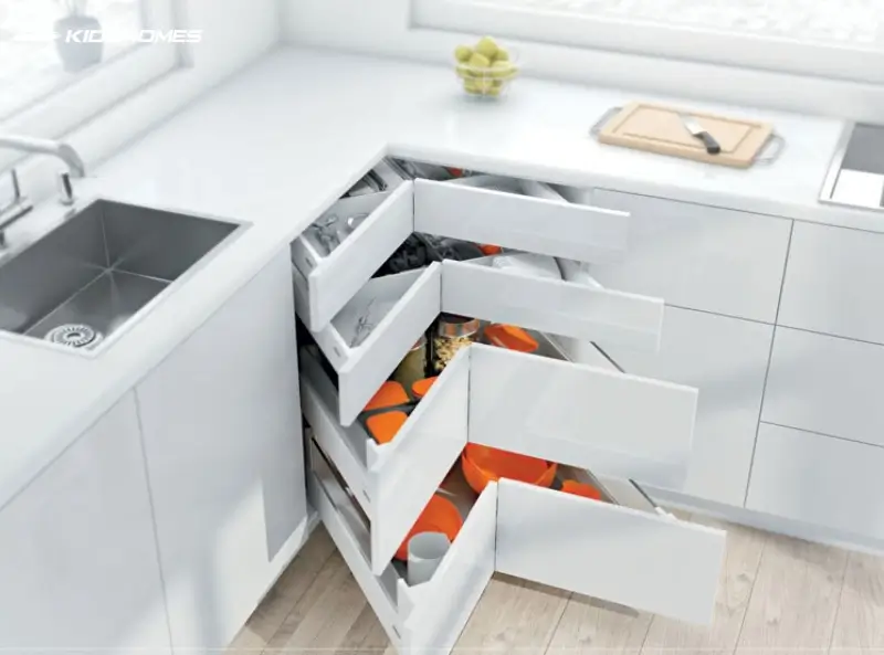 Khai thác triệt để các góc tủ chữ L