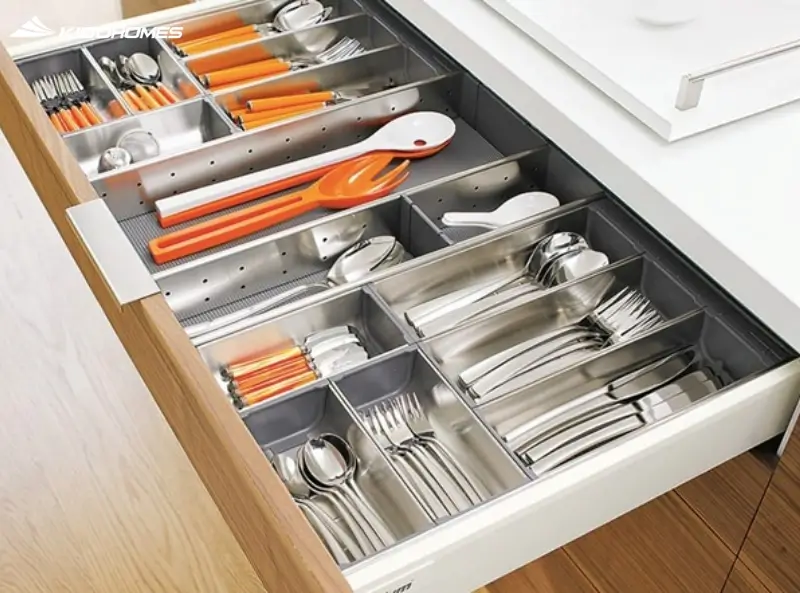 Chia ngăn tủ và ngăn kéo bằng phụ kiện thông minh