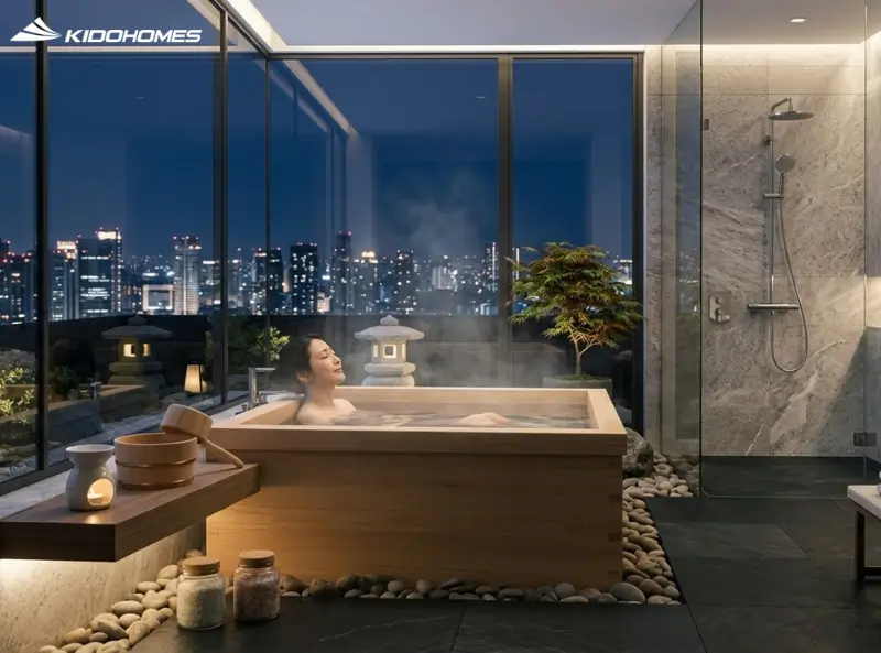 Ofuro trong thiết kế phòng tắm hiện đại