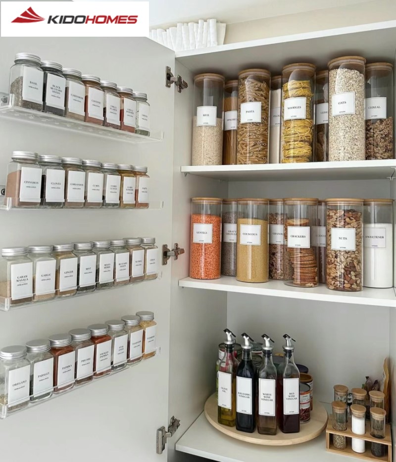 Sử dụng hộp đựng đồng bộ và tem nhãn - Bí quyết giúp bếp vừa đẹp vừa sạch