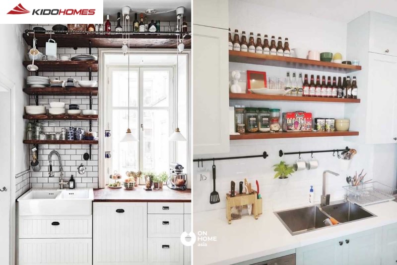 Tận dụng chiều dọc và kệ treo-  Mẹo tạo thêm “không gian trên không”