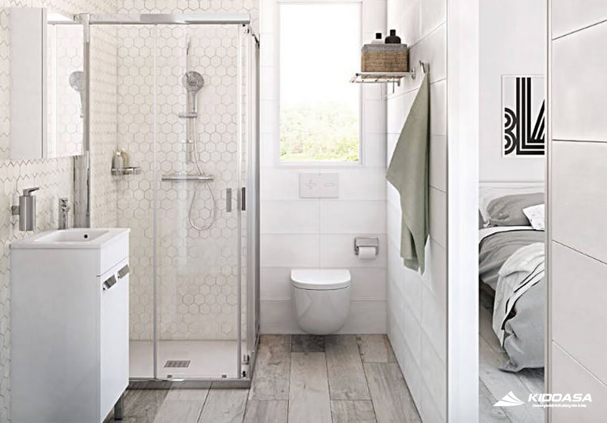 Bồn tắm đứng hoặc vách tắm kính sẽ là lựa chọn thông minh cho phòng tắm nhỏ
