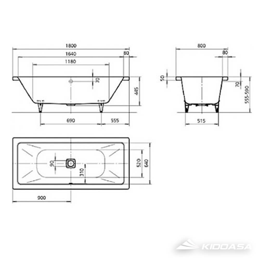 Bồn tắm KALDEWEI CONODUO 733-7 - Đặt sàn độc lập - Ảnh 3