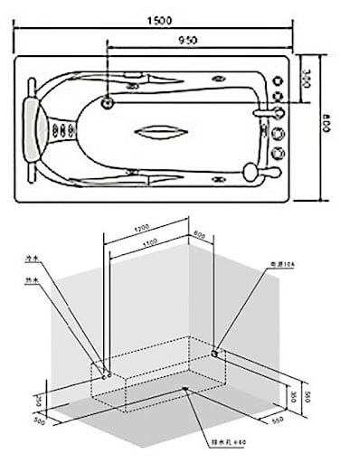 Bản vẽ thiết kế bồn tắm Nofer NG-5501P