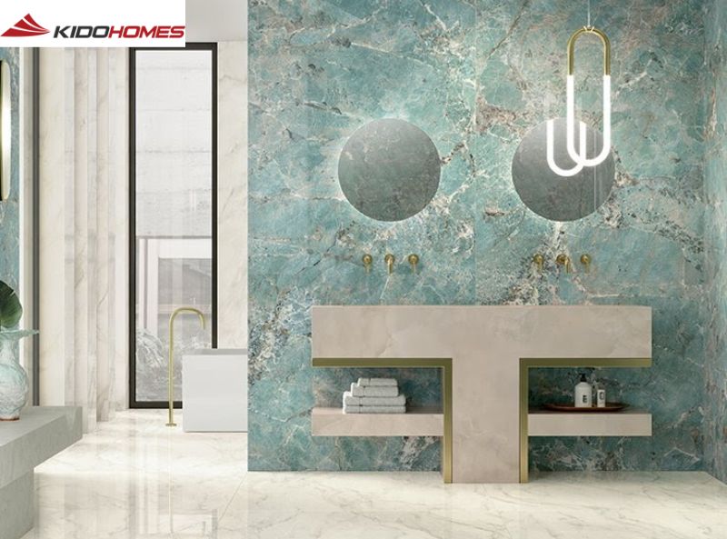 Trắng – Xanh navy – Vàng đồng: Phong cách Địa Trung Hải