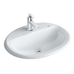 Chậu lavabo dương vành INAX L-2395VFC/BW1, L-2395VEC/BW1