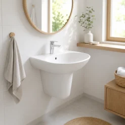 Chậu Lavabo TOTO LHT333C#XW chân lửng – Thiết kế gọn gàng, men CEFIONTECT