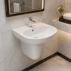 Chậu Lavabo TOTO LHT333C#XW chân lửng – Thiết kế gọn gàng, men CEFIONTECT - Ảnh 2