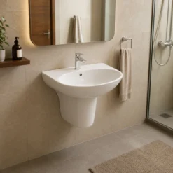 Chậu Lavabo TOTO LHT333C#XW chân lửng – Thiết kế gọn gàng, men CEFIONTECT - Ảnh 3
