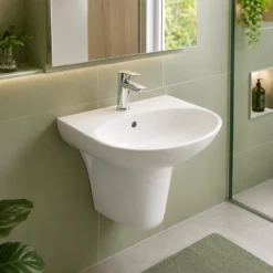 Chậu Lavabo TOTO LHT333C#XW chân lửng – Thiết kế gọn gàng, men CEFIONTECT - Ảnh 4