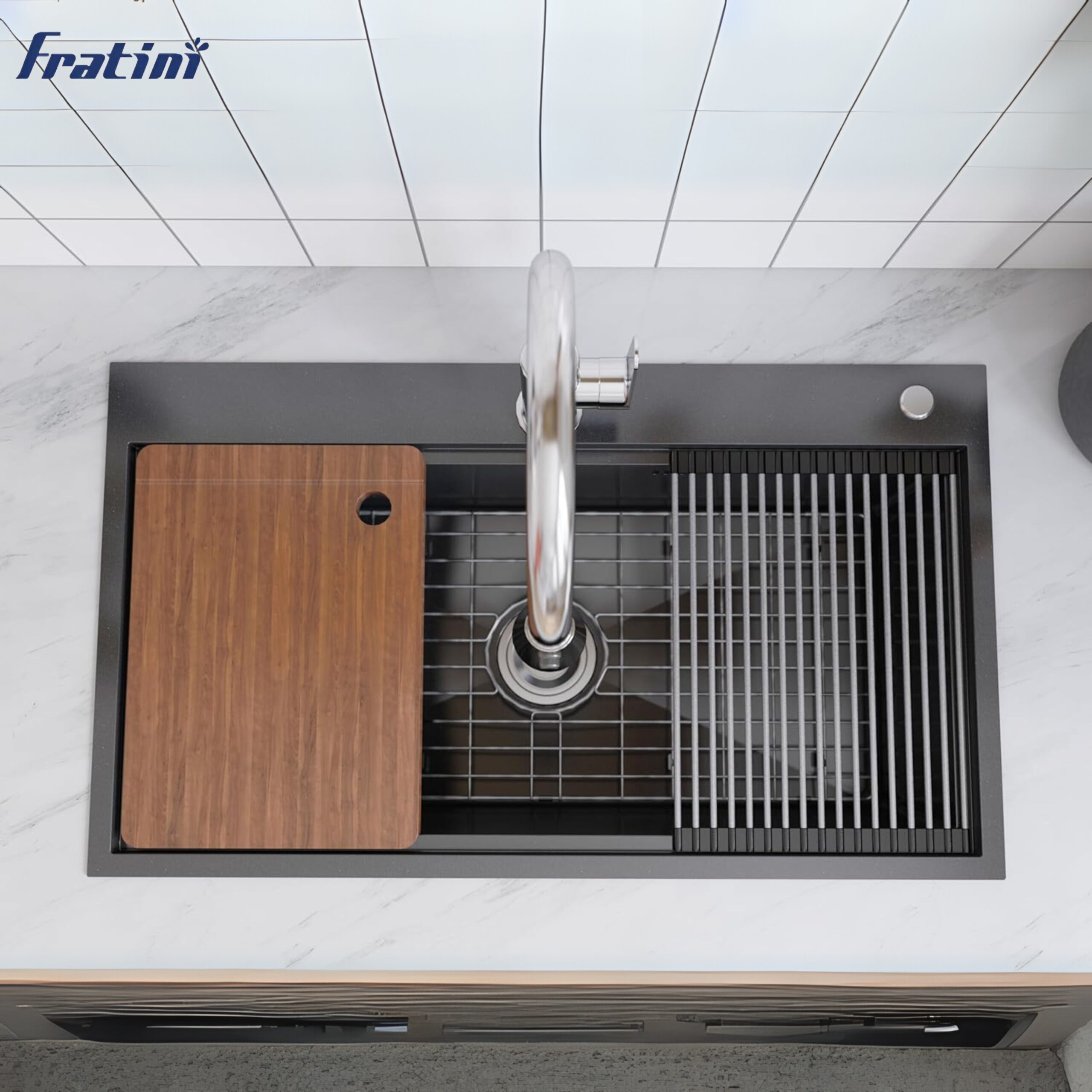 Chậu rửa bát Fratini Milano 1 hố model 390902077545GY - Ảnh 4