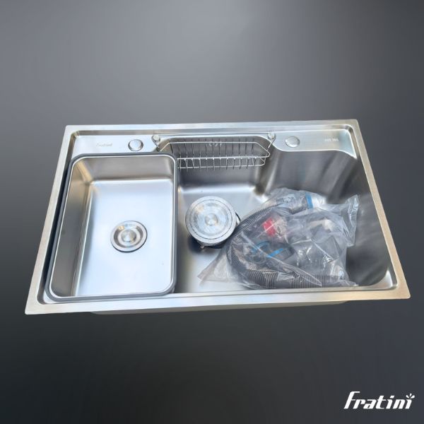 Bộ sản phẩm thực tế chậu rửa bát Fratini Sorrento 1 hố model 390901067548