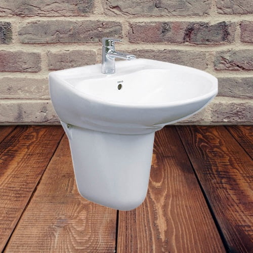 Chậu rửa mặt treo tường TOTO LHT300CR#W - Chân lửng