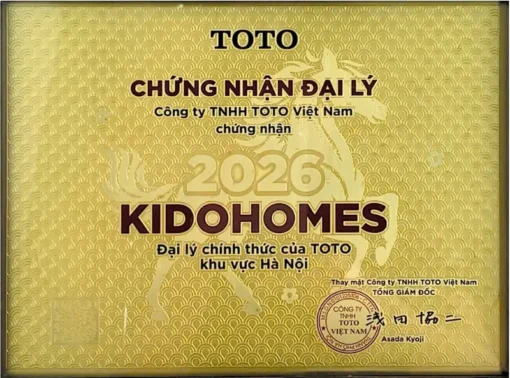 Các chứng nhận và giải thưởng KIDOHOMES đặt được khi là đại lý phân phối chính thức của TOTO Việt Nam tại Hà Nội
