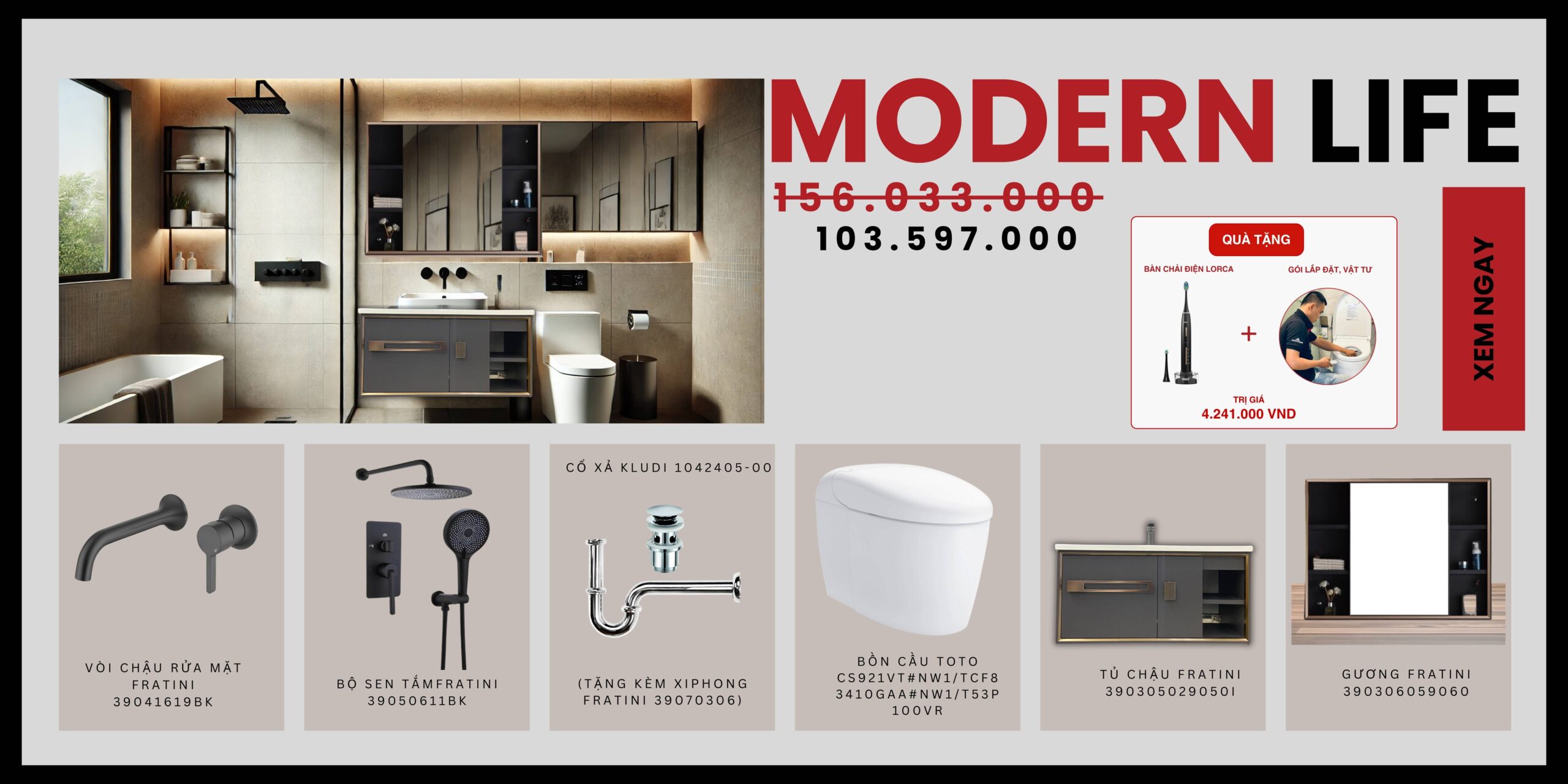 Combo thiết bị vệ sinh Modern Life