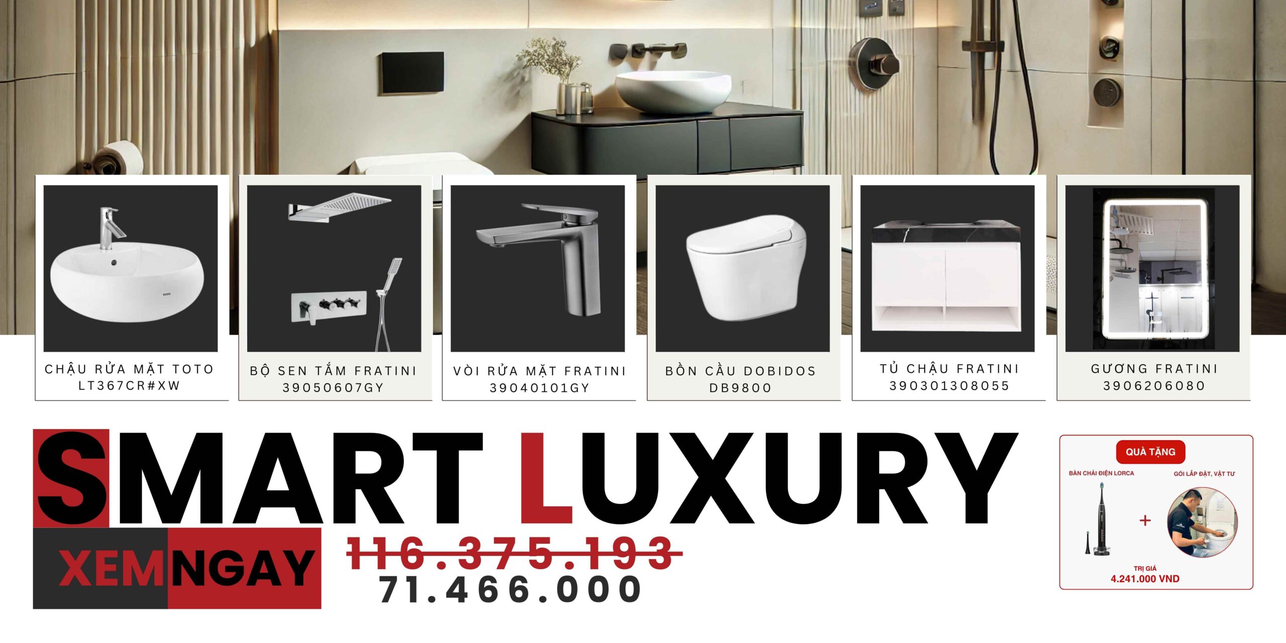 Combo thiết bị vệ sinh Smart Luxury