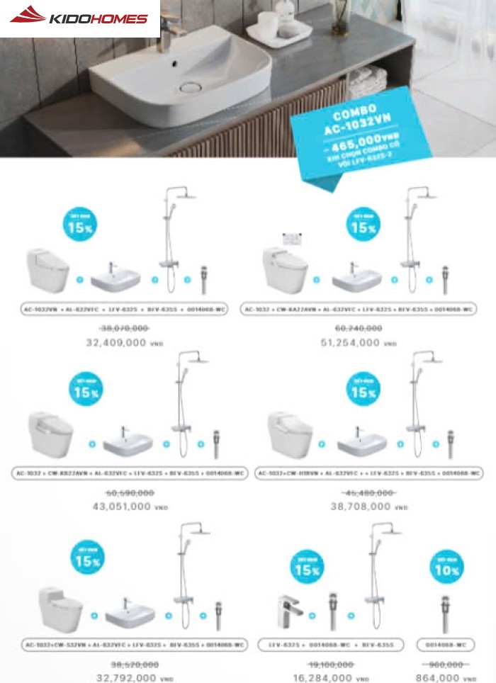 Combo phòng tắm Inax ngày càng được ưa chuộng