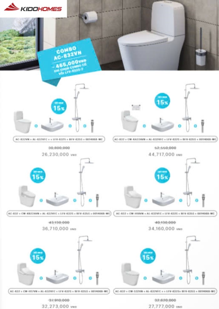 Combo phòng tắm Inax ngày càng được ưa chuộng