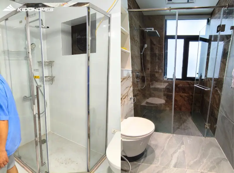 Hình ảnh công trình tắm đứng KIDOHOMES đã hoàn thiện cho khách hàng
