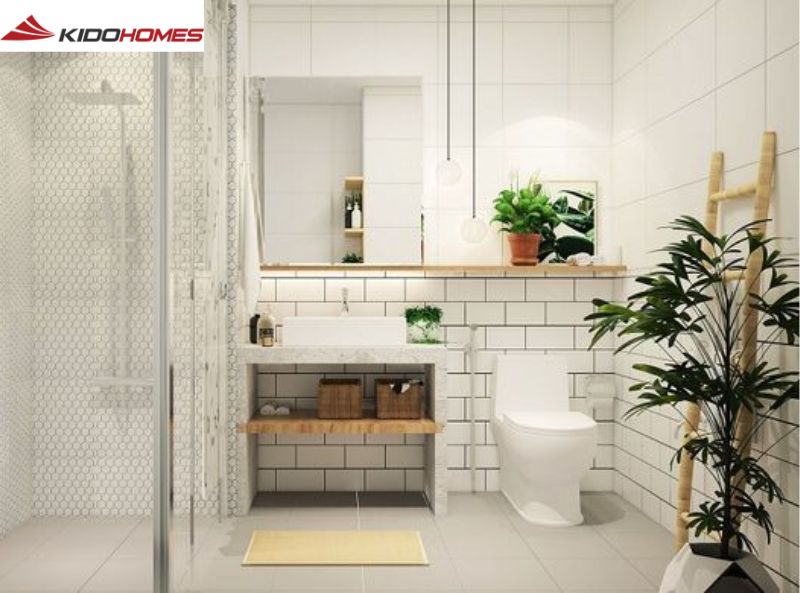 Bố trí cây xanh trong phòng tắm