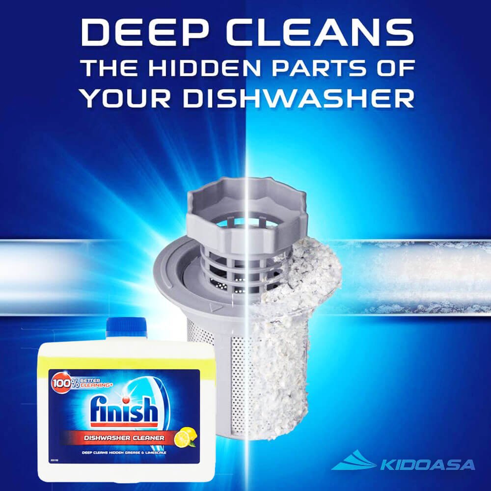 Dung dịch vệ sinh máy rửa bát Finish Dishwasher Cleaner 250ml - Ảnh 2