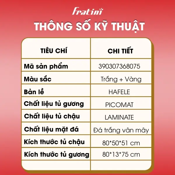 Tủ gương Fratini Milano Model 390307368075