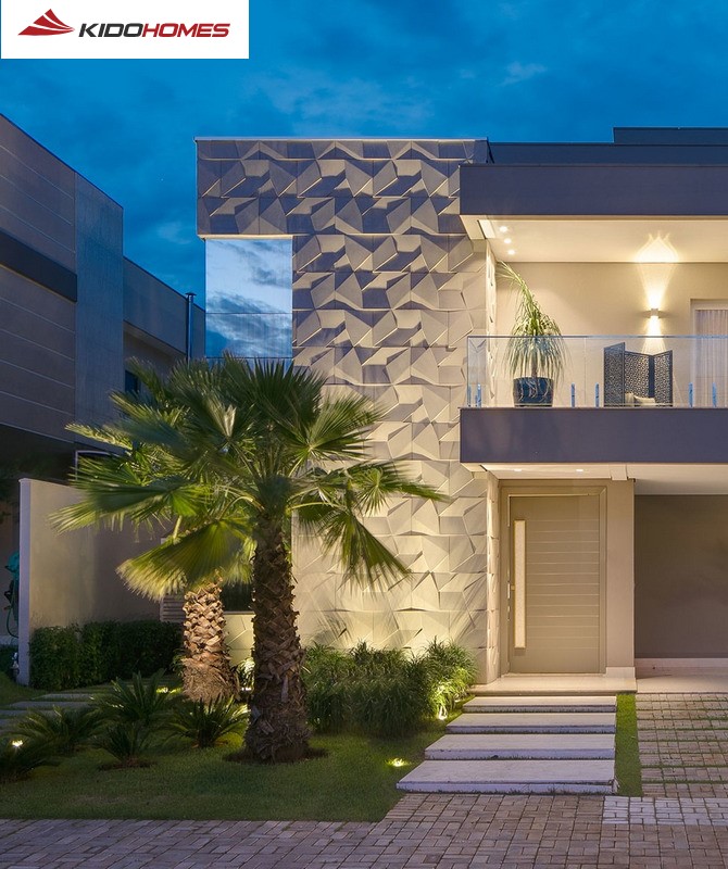 Gạch 3D mặt tiền tạo chiều sâu và phá cách