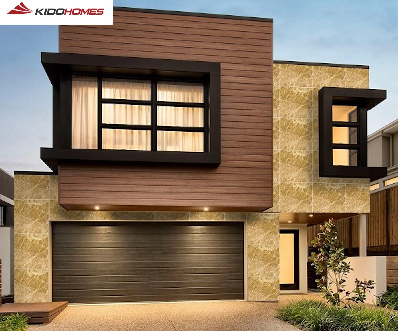 Gạch giả gỗ ốp mặt tiền ấm áp, gần gũi thiên nhiên