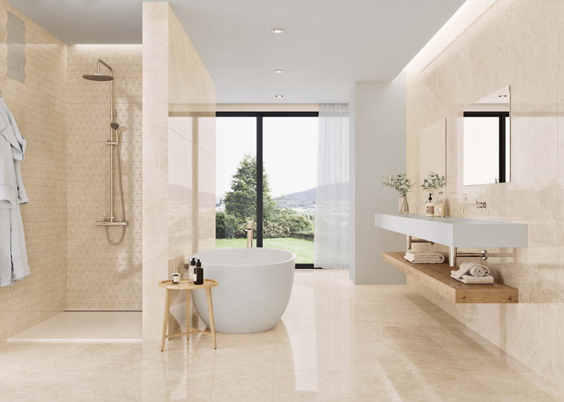 Gạch Vân đá tự nhiên nhập khẩu Tây Ban Nha 0434595120AM Crema - Ảnh 2