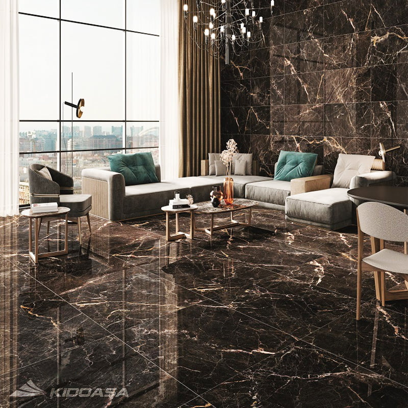 Gạch Vân đá tự nhiên nhập khẩu Tây Ban Nha 023460120KFGB Black - Ảnh 2