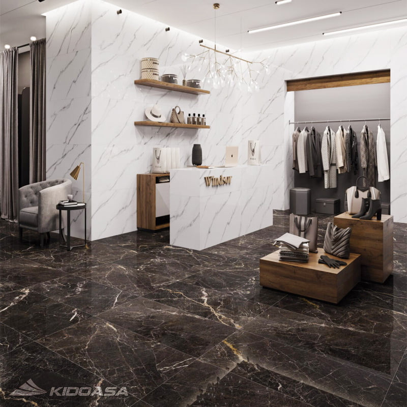 Gạch Vân đá tự nhiên nhập khẩu Tây Ban Nha 023460120KFGB Black