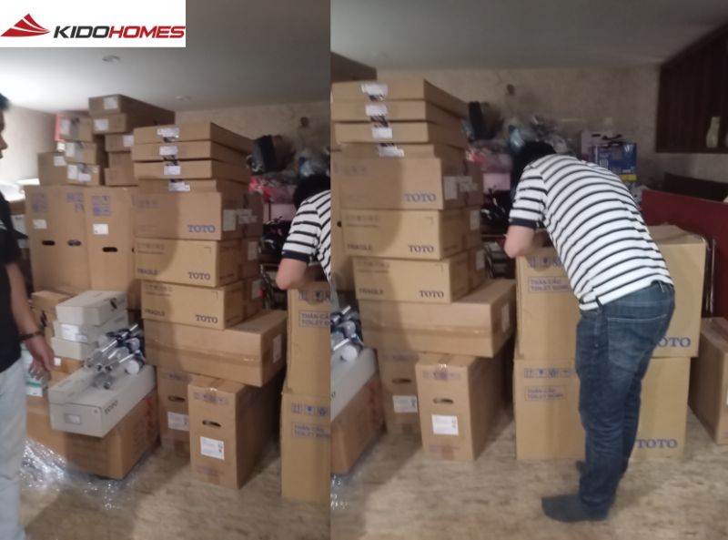 Giao hàng trọn bộ thiết bị và phụ kiện phòng tắm tại công trình biệt thự của anh Liêm – Bắc Ninh