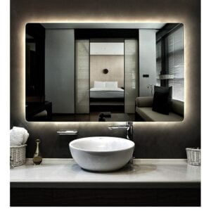 Gương phòng tắm đèn led phun cát viền Fratini 3906058060